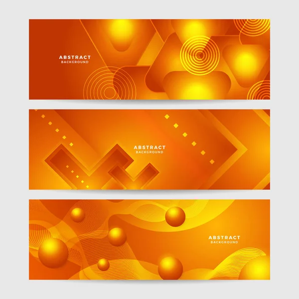 stock vector Modern orange yellow abstract vector long banner. Minimal background with waves arrows geometric shapes and copy space for text. Social media cover and web wide banner template