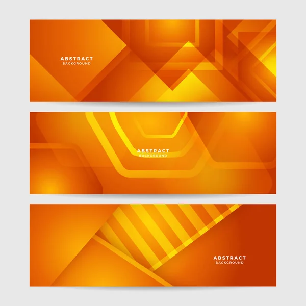 Modernes Orangefarbenes Abstraktes Vektor Langes Banner Minimaler Hintergrund Mit Wellen — Stockvektor