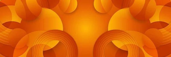 现代橙色黄色抽象矢量长条旗 具有波箭头几何形状和复制文本空间的最小背景 社交媒体封面和网络横幅模板 — 图库矢量图片