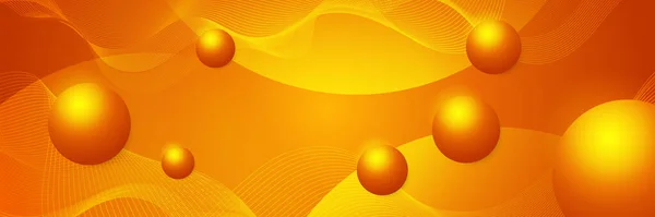 Σύγχρονο Πορτοκαλί Κίτρινο Αφηρημένο Διάνυσμα Μακρύ Πανό Ελάχιστο Φόντο Κύματα — Διανυσματικό Αρχείο