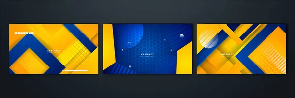 파란색 노란색 뚜렷하다 포스터 디자인 팜플렛 사이트 플라이어 페이지 프레젠테이션 — 스톡 벡터