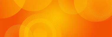 Soyut minimal turuncu arkaplan, yarım tonlu altıgen nokta dalga ve parlak ışık. turuncu arka plan tasarımı. soyut turuncu pankart vektör illüstrasyonu