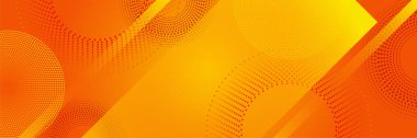 Soyut minimal turuncu arkaplan, yarım tonlu altıgen nokta dalga ve parlak ışık. turuncu arka plan tasarımı. soyut turuncu pankart vektör illüstrasyonu