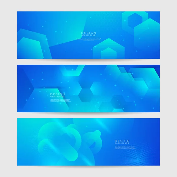Abstraktes Geometrisches Blaues Design Mit Breitem Hintergrund Für Banner Banner — Stockvektor