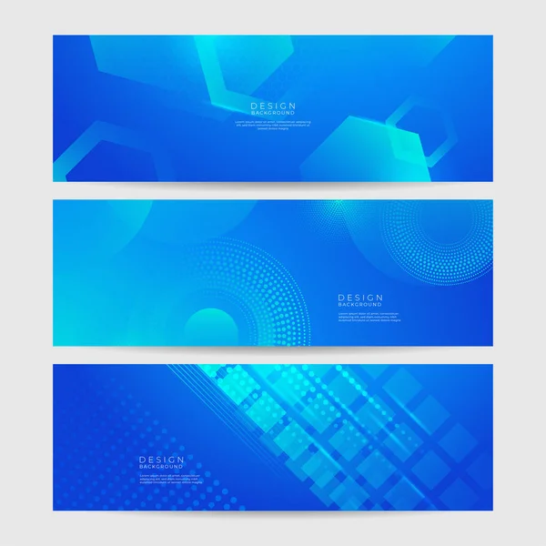 Abstraktní Geometrické Modré Široké Pozadí Banner Layout Design Podnikový Prezentační — Stockový vektor
