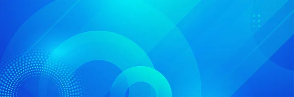 Abstract Geometrisch Blauw Brede Achtergrond Banner Lay Out Ontwerp Zakelijke — Stockvector