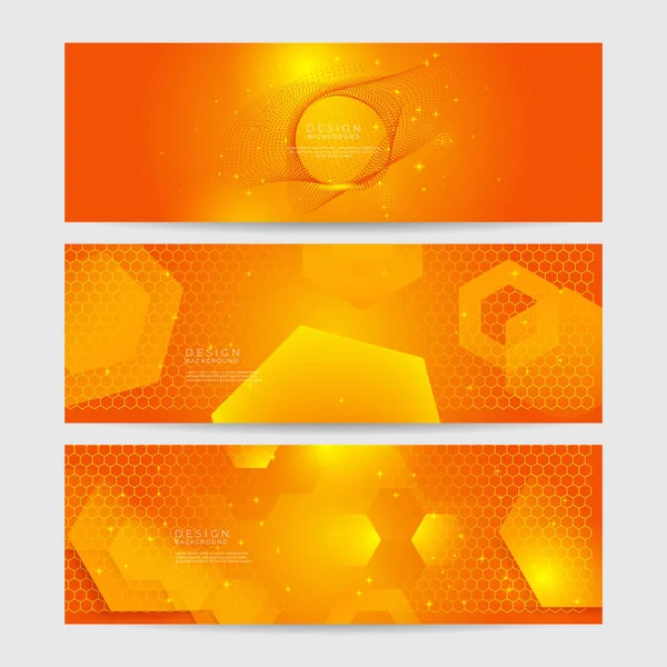 Abstraktní Minimální Oranžové Pozadí Jednoduché Pozadí Půltónovou Šestiúhelníkovou Tečkovou Vlnou — Stockový vektor