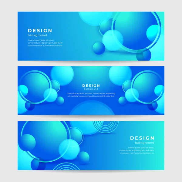 Futuristic Blue Stylish Geometric Business Banner Template Gradient Smooth Blue — Stock Vector