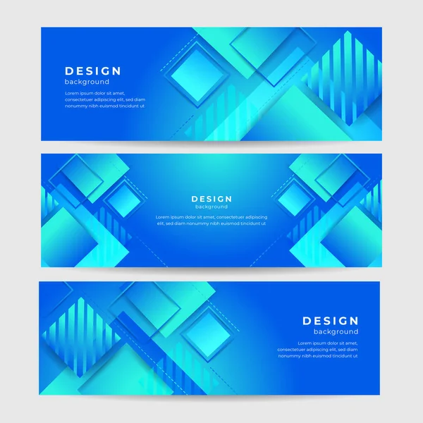 Futurista Azul Elegante Modelo Banner Negócios Geométrico Gradiente Linhas Azuis — Vetor de Stock