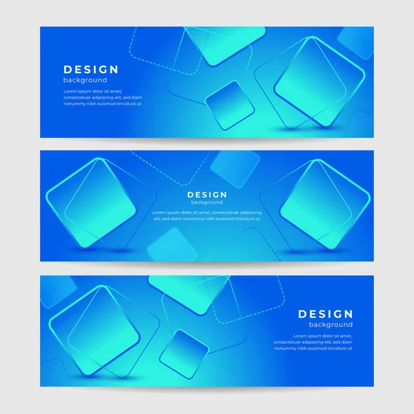 Futuristic Blue Stylish Geometric Business Banner Template Gradient Smooth Blue — Stock Vector