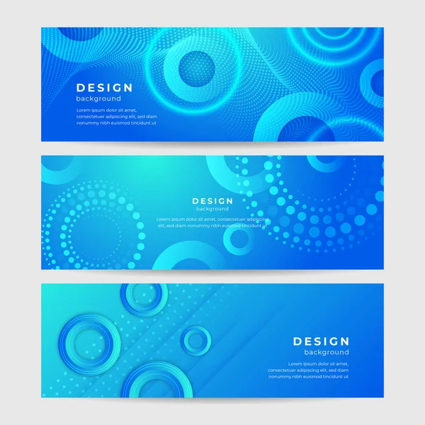 Design Layout Banner Fundo Largo Azul Geométrico Abstrato Estandarte Longo — Vetor de Stock