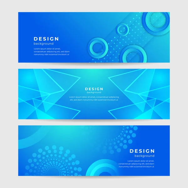 Diseño Abstracto Diseño Banner Fondo Ancho Azul Geométrico Banner Largo — Archivo Imágenes Vectoriales