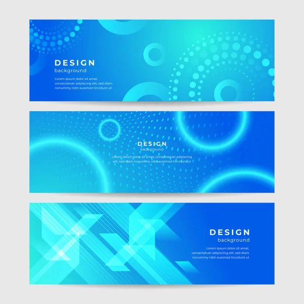 Diseño Abstracto Diseño Banner Fondo Ancho Azul Geométrico Banner Largo — Archivo Imágenes Vectoriales