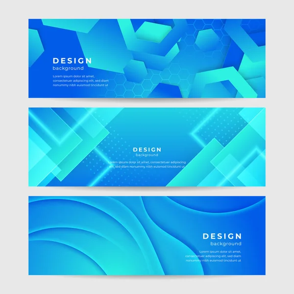 Abstract Geometric Blue Wide Background Banner Layout Design Blue Abstract — Stock Vector
