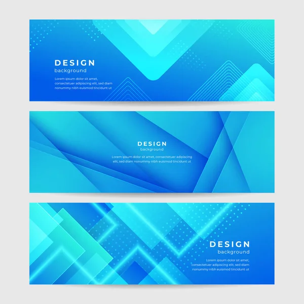 Diseño Abstracto Diseño Banner Fondo Ancho Azul Geométrico Banner Largo — Vector de stock