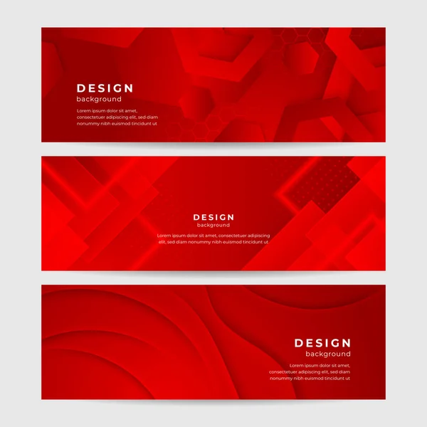 Abstraktní Červený Prapor Pozadí Abstraktní Design Banneru Odstínech Červené Červený — Stockový vektor
