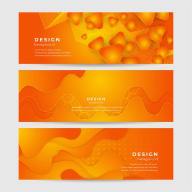Modern turuncu arka plan tasarımı. Soyut turuncu pankart vektör illüstrasyonu. Sarı turuncu vektör soyut grafik tasarımı. Sancak Deseni arkaplan şablonu.