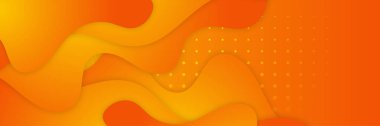 Modern turuncu arka plan tasarımı. Soyut turuncu pankart vektör illüstrasyonu. Sarı turuncu vektör soyut grafik tasarımı. Sancak Deseni arkaplan şablonu.
