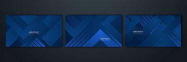 Mavi geometrik şekilli soyut arkaplan tasarımı. Modern koyu mavi arka plan. Vektör soyut grafik tasarım pankart şablonu.