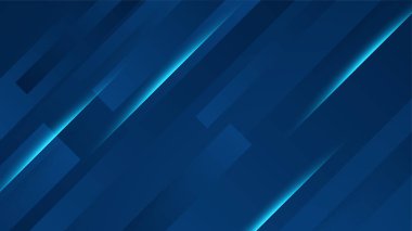 Dinamik ışıkları olan soyut mavi arkaplan posteri. Teknoloji ağ vektör çizimi.