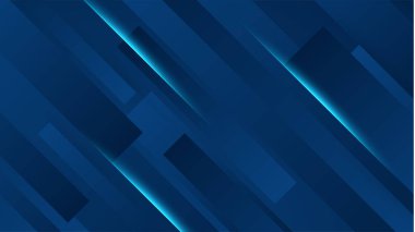 Dinamik ışıkları olan soyut mavi arkaplan posteri. Teknoloji ağ vektör çizimi.