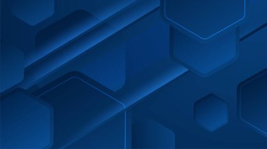 Dinamik ışıkları olan soyut mavi arkaplan posteri. Teknoloji ağ vektör çizimi.