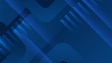 Modern profesyonel mavi vektör soyut teknoloji iş geçmişi çizgiler ve geometrik şekillerle. İş sunumu için koyu mavi özgeçmiş, sosyal medya şablonu, poster ve reklamlar