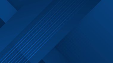 Modern profesyonel mavi vektör soyut teknoloji iş geçmişi çizgiler ve geometrik şekillerle. İş sunumu için koyu mavi özgeçmiş, sosyal medya şablonu, poster ve reklamlar