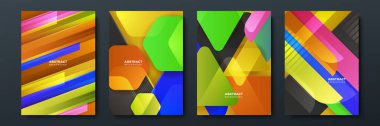Poster, kapak, broşür, sunum ve yıllık rapor için renkli soyut bir arkaplan. Renkli geometrik arkaplan, vektör çizimi. Sosyal medya için modern duvar kağıdı tasarımı, idol posteri.