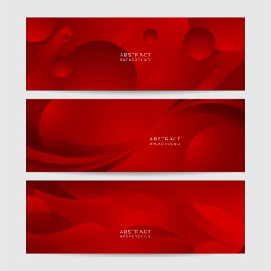 Dijital ağ ağı kırmızı geniş pankart tasarımı arka planı. Koyu kırmızı teknoloji geometrik arkaplan ile soyut 3D pankart tasarımı. Vektör illüstrasyonu