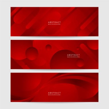 Dijital ağ ağı kırmızı geniş pankart tasarımı arka planı. Koyu kırmızı teknoloji geometrik arkaplan ile soyut 3D pankart tasarımı. Vektör illüstrasyonu