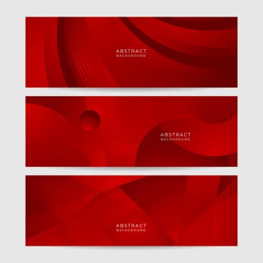 Dijital ağ ağı kırmızı geniş pankart tasarımı arka planı. Koyu kırmızı teknoloji geometrik arkaplan ile soyut 3D pankart tasarımı. Vektör illüstrasyonu