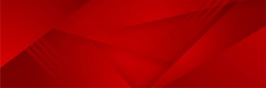 Dijital ağ ağı kırmızı geniş pankart tasarımı arka planı. Koyu kırmızı teknoloji geometrik arkaplan ile soyut 3D pankart tasarımı. Vektör illüstrasyonu
