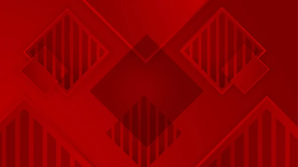 Abstrakter Roter Hintergrund Mit Geometrischen Formen Und Platz Für Text — Stockvektor
