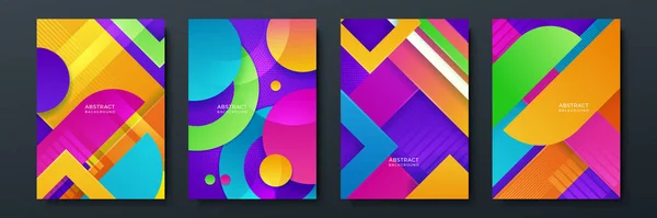 Farverig Abstrakt Baggrund Plakat Omslag Brochure Præsentation Årsberetning Farverig Geometrisk – Stock-vektor