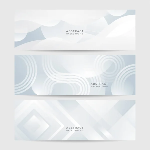 White Abstract Banner Modern Elegant White Gray Banner Creative Design — Stock Vector