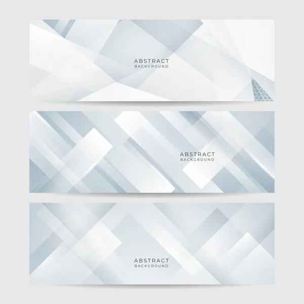 stock vector White abstract banner. Modern elegant white gray banner with creative design and shiny lines. Minimal vector stripes design. Simple texture graphic element. Vector abstract pattern background template