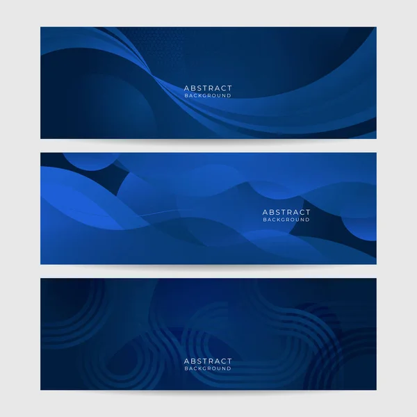 Moderno Gradiente Abstrato Escuro Bandeira Azul Marinho Design Abstrato Fundo — Vetor de Stock