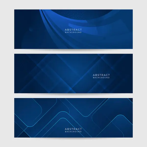Moderno Gradiente Abstrato Escuro Bandeira Azul Marinho Design Abstrato Fundo — Vetor de Stock