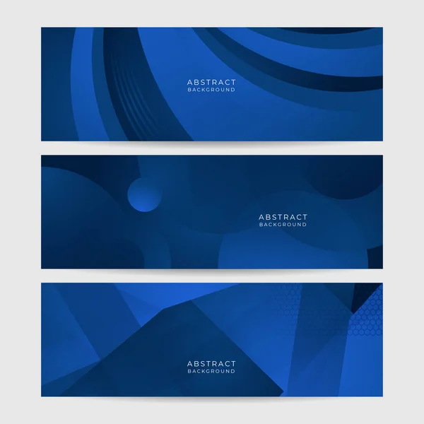 Gradiente Abstracto Moderno Banner Azul Marino Oscuro Diseño Abstracto Fondo — Vector de stock