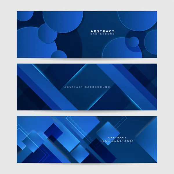 Gradiente Abstracto Moderno Azul Marino Oscuro Banner Fondo Vector Abstracto — Vector de stock