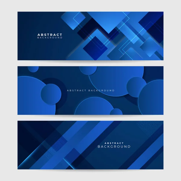 Gradiente Abstracto Moderno Azul Marino Oscuro Banner Fondo Vector Abstracto — Archivo Imágenes Vectoriales