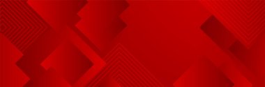 Fütürist teknoloji soyut kırmızı renkli tasarım pankartı. Parçacıkların ve dalga şekillerinin olduğu soyut kırmızı pankart. Vektör soyut grafik tasarım sancak deseni arkaplan ağ şablonu.