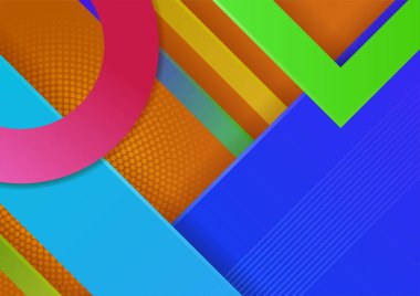 Renkli soyut arka plan. Modern soyut kapaklar, minimal kapaklar tasarım. Renkli geometrik arkaplan, vektör çizimi.