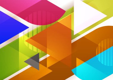 Renkli soyut arka plan. Modern soyut kapaklar, minimal kapaklar tasarım. Renkli geometrik arkaplan, vektör çizimi.