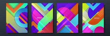 Poster, kapak, broşür, sunum ve yıllık rapor için renkli soyut bir arkaplan. Renkli geometrik arkaplan, vektör çizimi. Sosyal medya için modern duvar kağıdı tasarımı, idol posteri.