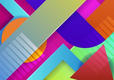 Renkli soyut arka plan. Modern soyut kapaklar, minimal kapaklar tasarım. Renkli geometrik arkaplan, vektör çizimi.