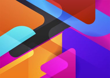 Renkli soyut arka plan. Modern soyut kapaklar, minimal kapaklar tasarım. Renkli geometrik arkaplan, vektör çizimi.