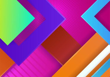 Renkli soyut arka plan. Modern soyut kapaklar, minimal kapaklar tasarım. Renkli geometrik arkaplan, vektör çizimi.