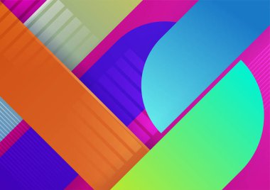 Renkli soyut arka plan. Modern soyut kapaklar, minimal kapaklar tasarım. Renkli geometrik arkaplan, vektör çizimi.